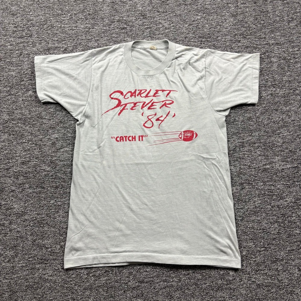 VIntage 1980s Scarlet Fever Screen Stars Distressed T-Shirt Gray Size Medium